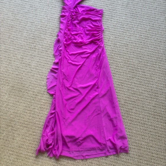 ANOTHER PARTY ONE SHOULDER MESH MAXI DRESS - Picture 7 of 7